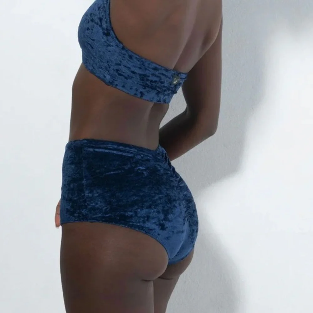 NWOT size small S Rad Polewear blue velvet gorgeous bottoms only - Picture 2 of 3